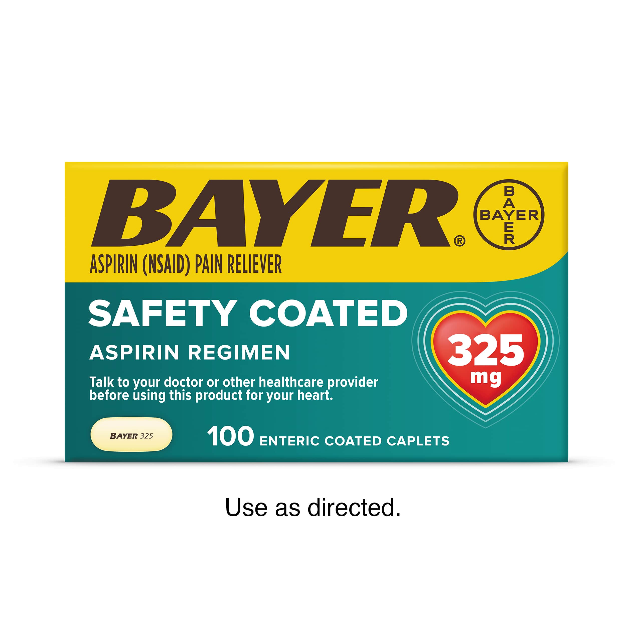 box of Aspirin Regimen Bayer regular 325 mg dose